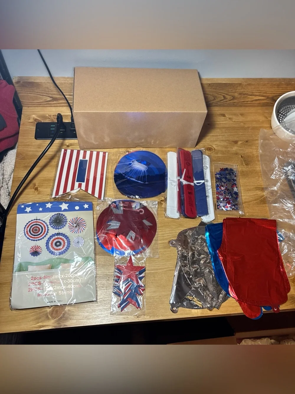4th of July Patriotic Decorations Red White Blue Party Decor Set